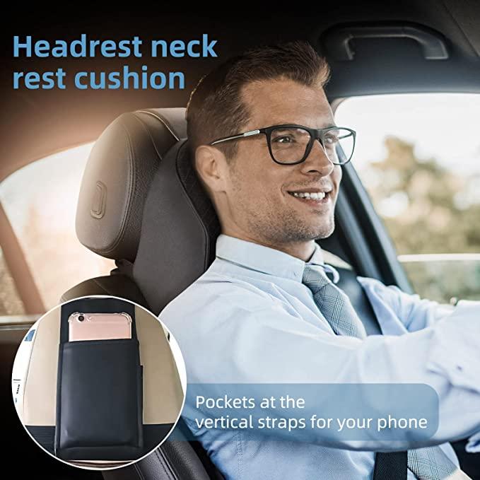 Car Seat Headrest Neck Rest Pillow Cushion for All Cars- Ergonomic Pillow Memory Foam Neck Support for Neck/Back Pain Relief Neck Rest Support Cushion