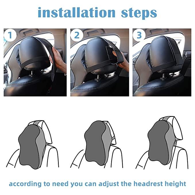 Car Seat Headrest Neck Rest Pillow Cushion for All Cars- Ergonomic Pillow Memory Foam Neck Support for Neck/Back Pain Relief Neck Rest Support Cushion
